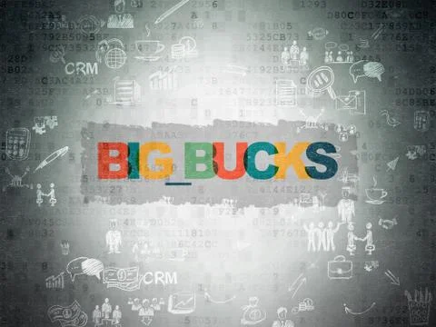 Finance concept: Big bucks on Digital Paper background Illustrazione stock