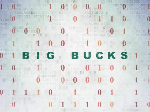 Finance concept: Big bucks on Digital Paper background Stock Illustration