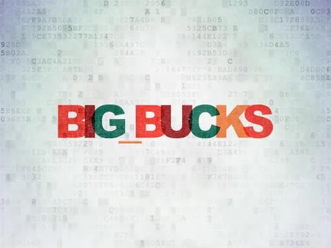 Finance concept: Big bucks on Digital Data Paper background Stock Illustration