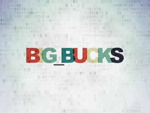Finance concept: Big bucks on Digital Data Paper background Stock Illustration