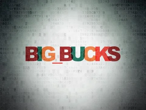 Finance concept: Big bucks on Digital Data Paper background Stock Illustration