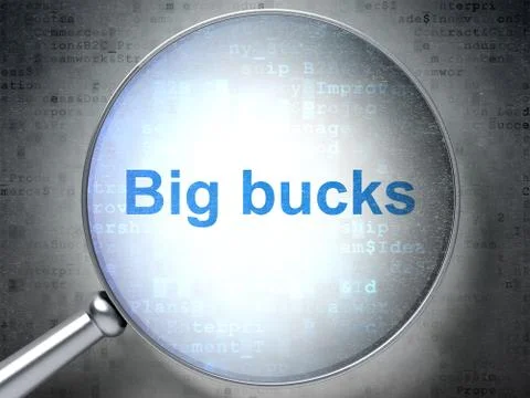 Finance concept: Big bucks with optical glass Stock Illustration