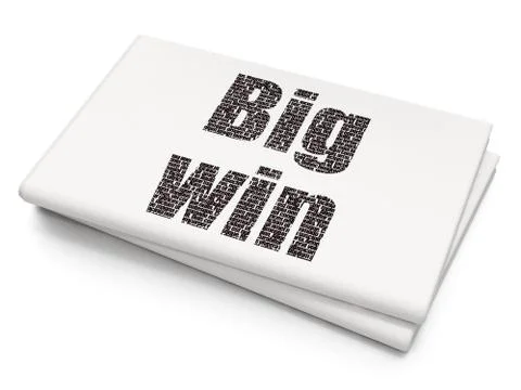 Finance concept: Big Win on Blank Newspaper background Stock Illustration