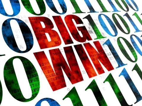 Finance concept: Big Win on Digital background Stock Illustration