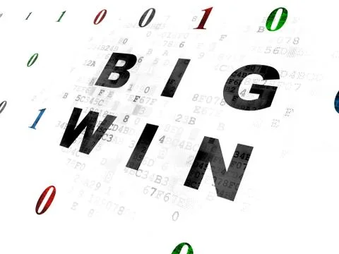 Finance concept: Big Win on Digital background Stockillustratie