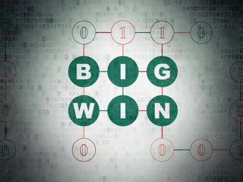Finance concept: Big Win on Digital Data Paper background 스톡 일러스트