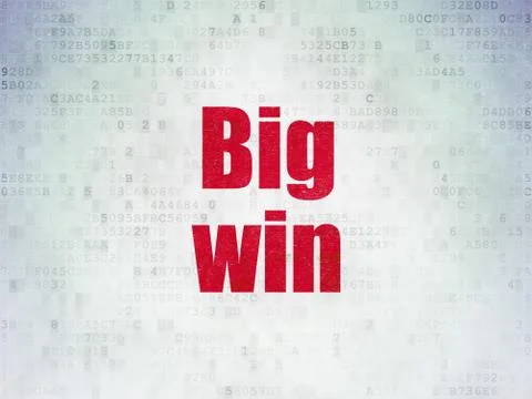 Finance concept: Big Win on Digital Data Paper background Stock Illustration