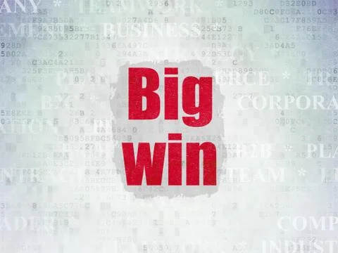Finance concept: Big Win on Digital Data Paper background イラスト素材