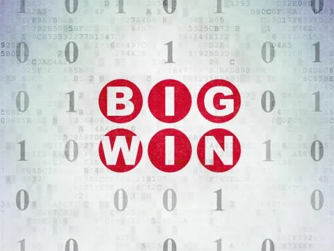 Finance concept: Big Win on Digital Data Paper background Stockillustratie