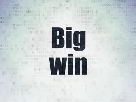 Finance concept: Big Win on Digital Data Paper background Stockillustratie