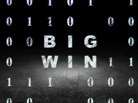 Finance concept: Big Win in grunge dark room 스톡 일러스트