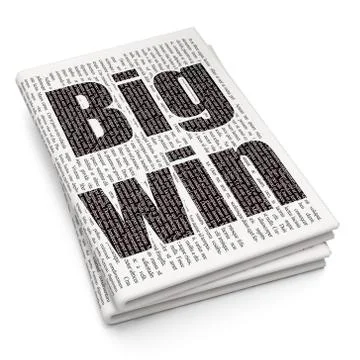 Finance concept: Big Win on Newspaper background 스톡 일러스트