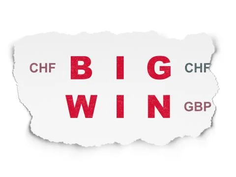 Finance concept: Big Win on Torn Paper background Stock Illustration