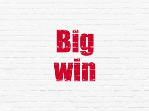 Finance concept: Big Win on wall background 스톡 일러스트