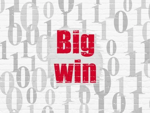Finance concept: Big Win on wall background 库存插图