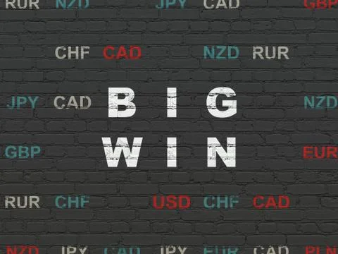 Finance concept: Big Win on wall background イラスト素材