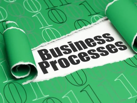 Finance concept: black text Business Processes under the piece of  torn paper イラスト素材