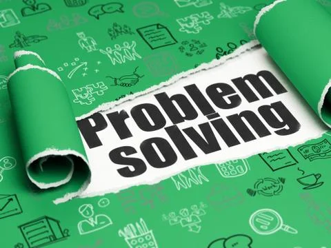 Finance concept: black text Problem Solving under the piece of  torn paper Stock Illustration