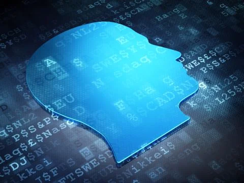 Finance concept: Blue Head on digital background Stockillustratie