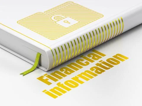 Finance concept: book Folder With Lock, Financial Information on white Stock Illustration