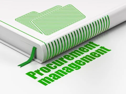 Finance concept: book Folder, Procurement Management on white background Illustrazione stock