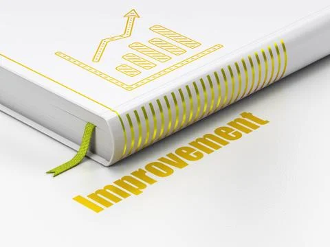 Finance concept: book Growth Graph, Improvement on white background Stock Illustration