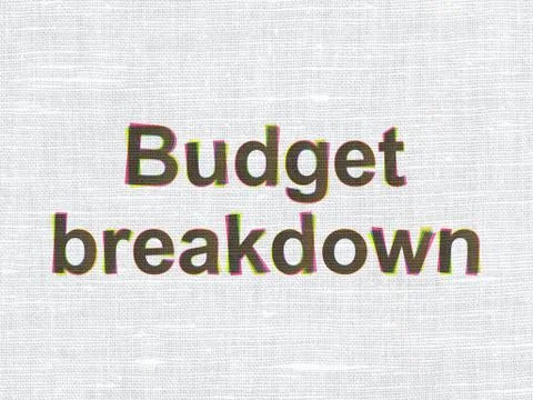 Finance concept: Budget Breakdown on fabric texture background Stock Illustration