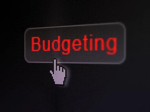 Finance concept: Budgeting on digital button background Stock Illustration