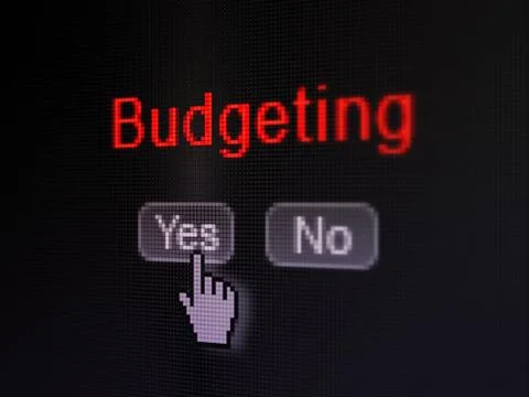 Finance concept: Budgeting on digital computer screen Stock Illustration