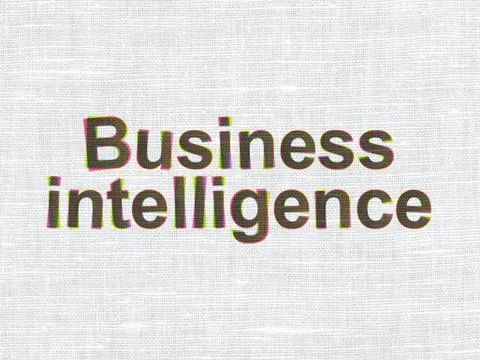 Finance concept: Business Intelligence on fabric texture backgro Stock Illustration