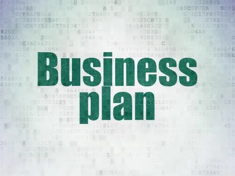 Finance concept: Business Plan on Digital Data Paper background Stock Illustration