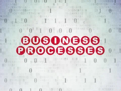 Finance concept: Business Processes on Digital Paper background Illustrazione stock