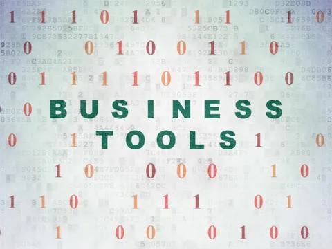 Finance concept: Business Tools on Digital Data Paper background イラスト素材