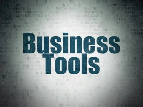 Finance concept: Business Tools on Digital Data Paper background Stock Illustration