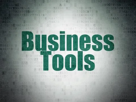 Finance concept: Business Tools on Digital Data Paper background 스톡 일러스트
