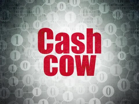 Finance concept: Cash Cow on Digital Paper background Stock Illustration