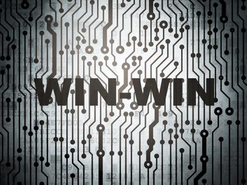 Finance concept: circuit board with Win-Win Stock Illustration