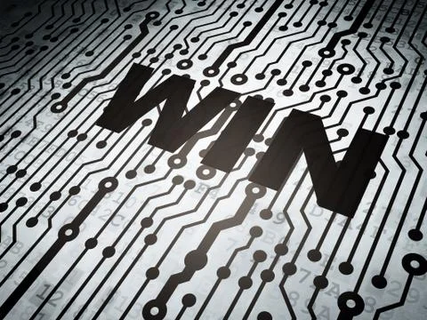 Finance concept: circuit board with Win Stockillustratie