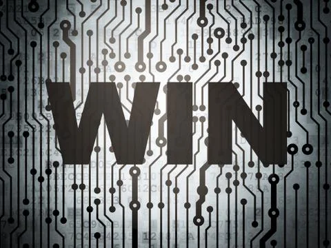 Finance concept: circuit board with Win 库存插图