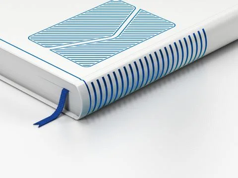 Finance concept: closed book, Email on white background Ilustração Stock