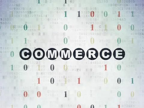 Finance concept: Commerce on Digital Data Paper background Stock Illustration