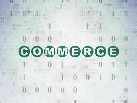 Finance concept: Commerce on Digital Data Paper background Stock Illustration