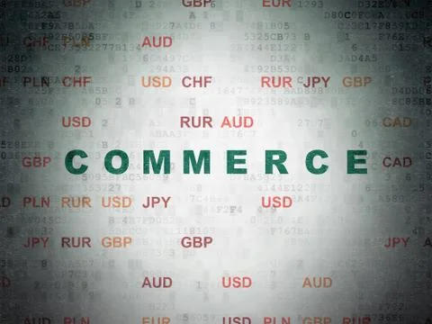 Finance concept: Commerce on Digital Data Paper background Stock Illustration
