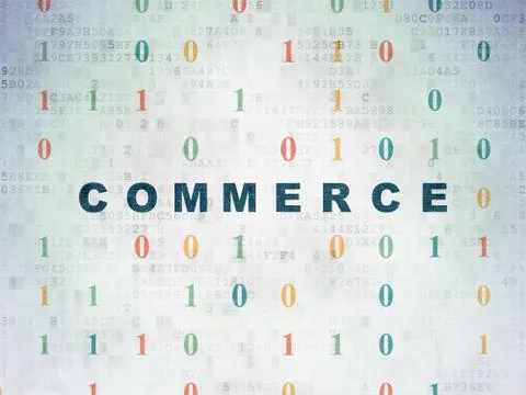 Finance concept: Commerce on Digital Data Paper background Stock Illustration
