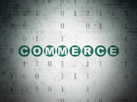 Finance concept: Commerce on Digital Data Paper background Stock Illustration