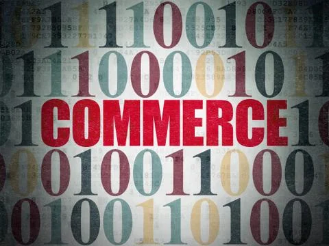 Finance concept: Commerce on Digital Data Paper background Stock Illustration