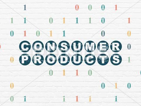 Finance Concept: Consumer Products On Wall Background