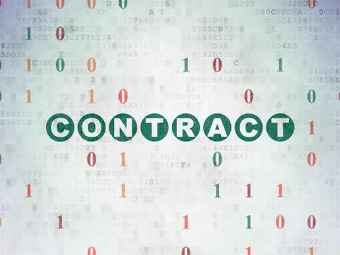 Finance concept: Contract on Digital Data Paper background Stock Illustration