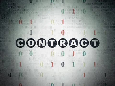 Finance concept: Contract on Digital Paper background Illustrazione stock