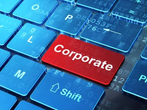 Finance concept: Corporate on computer keyboard background イラスト素材